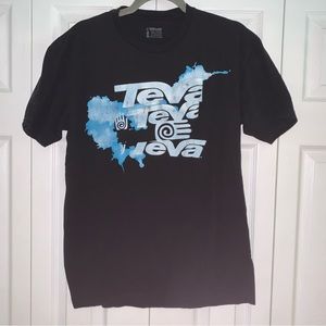 Teva mens SzLarge black with blue Teva design 100% cotton